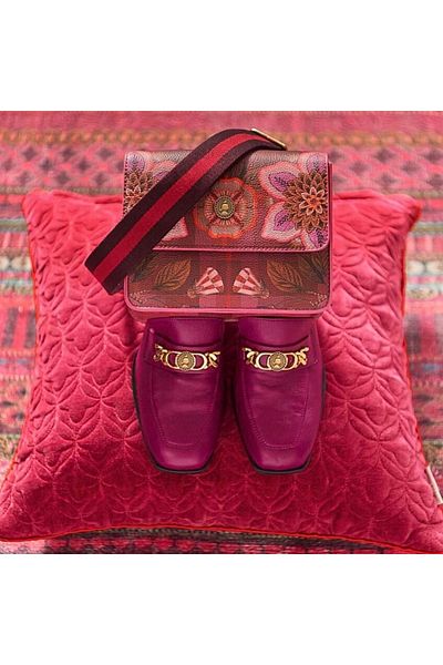 Pip Studio Geantă Fenna crossbody, Red, 19x6x16 cm, colecția Flores Felices, Pip Studio