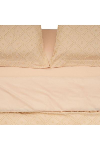 Heinner Home Tufted Microfiber King size Bed set Cream