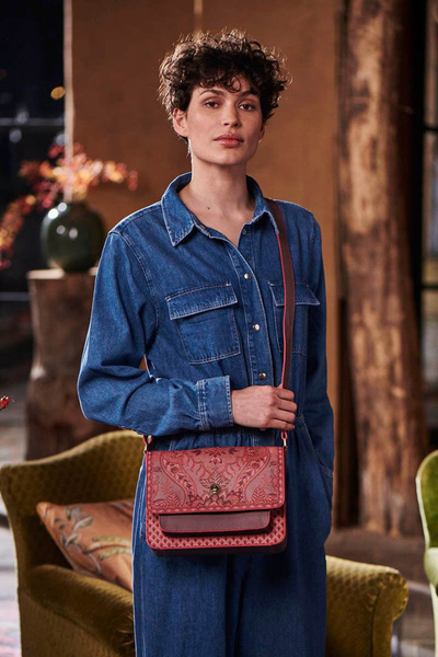 Pip Studio Geantă tip poștaș, Pip Studio, colecția Kyoto Festival, Dark Pink, 25x7x20cm