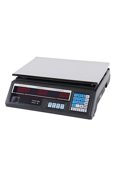 Generic Digital Commercial Scale for Price Calculating - 40 kg Capacity, Black, Electric and Battery Operated
