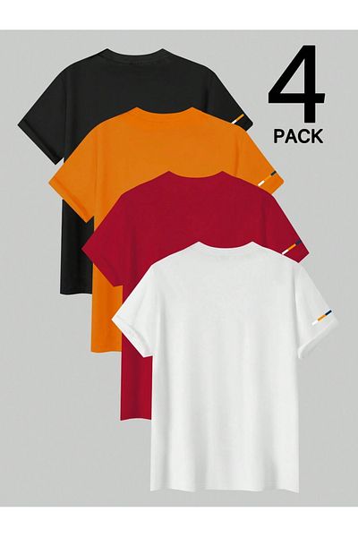 PAVRO Oversize Tshirt 4 τεμαχίων εμπριμέ πολύχρωμο μπλουζάκι