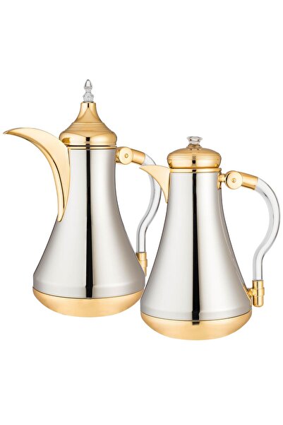 Dania طقم ترمس أصلي قطعتين كروم وذهبي