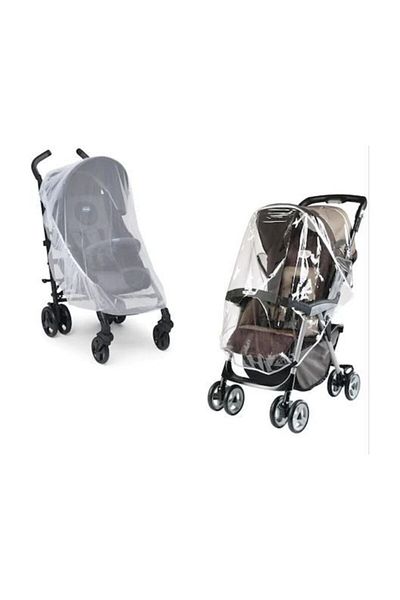 Tois Baby Baby Stroller - Stroller Rainproof Raincoat - Fly Screen and Winter Summer Cover White