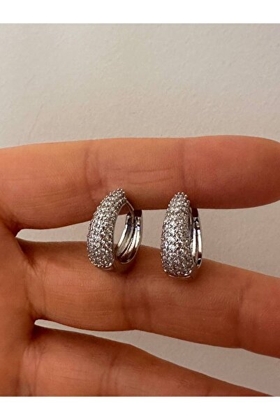 Esmeray Aksesuar Vip Çelik Gümüş Renk 5 Sıra Zirkon Taşlı Antialerjik Bombeli...