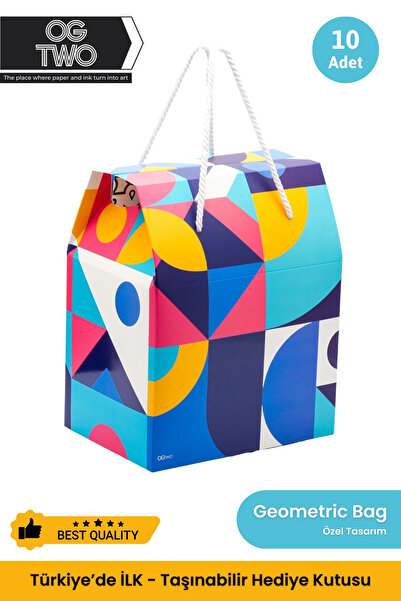 OGTWO 10 Adet Konsept Tasarım Hediye Kutusu Toptan Hediyelik Kutu Çanta 24x14...