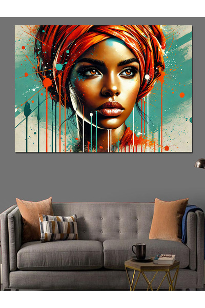 ekart Colorful Woman Portrait Decorative Canvas - Mdf Wooden Painting