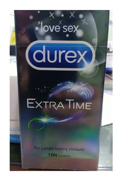 Durex واقيات ذكرية Extra Time - 10 قطع عبوة واحدة | غير مرئية تقريبًا، ذات ملمس طبيعي