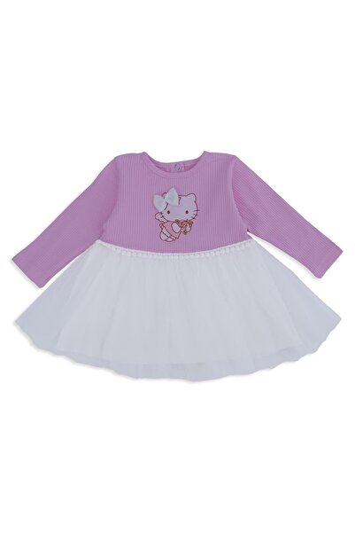 Bebelop Kız Çocuk Bebek Raporlu Fiyonklu Hello Kitty Tüllü Elbise
