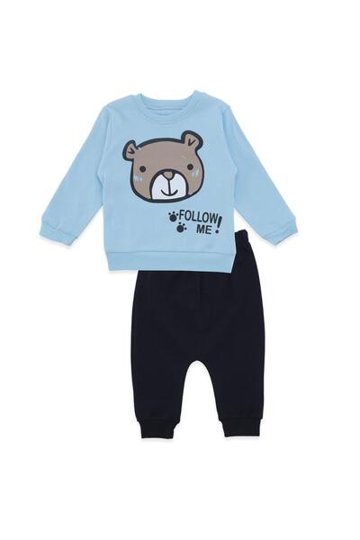 Bebelop Unisex Girl Boy Baby Bear Printed 2-Piece Top and Bottom Tracksuit Set