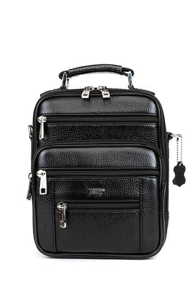 Fiyaka Men's Handbag - 240 Khaki Leather - Black