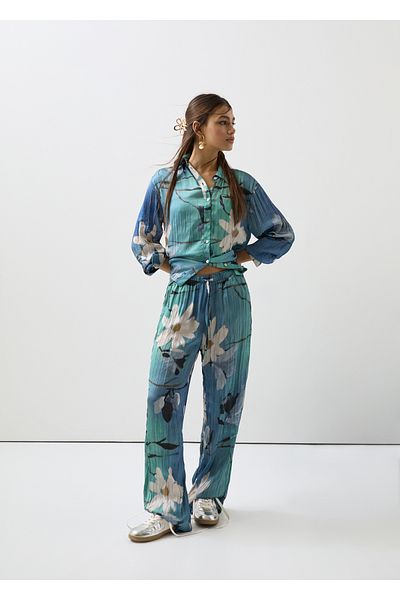 Stradivarius Printed Flowing Trousers Limited Edition