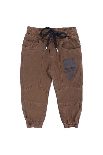 Bebelop Boy's Elastic Leg Pocket Printed Lace-up Trousers