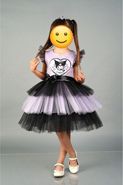 ugurbocegicocukdunyası Παιδικό φόρεμα Lila Rpta 1036 Πασχαλιάρικο Παιδικό Φόρεμα Πολλαπλών Επιπέδων