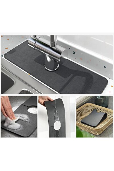 Hayveys home Musluk Lavabo Kenar Mat Su Geçirmez Kaydırmaz Mutfak Su Emici Ped