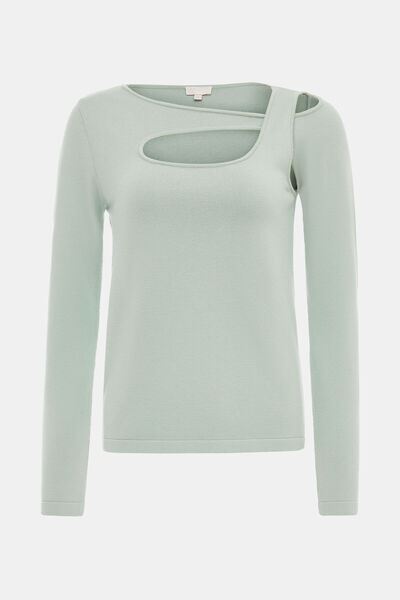 W Collection MİNT ASİMETRİK UZUN KOLLU KAZAK