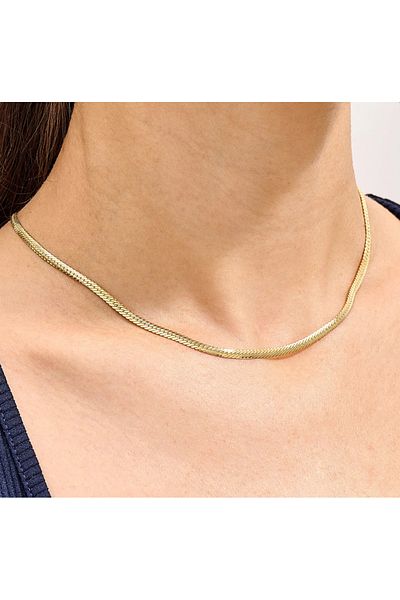 Eva Jewelry Women's 316L Stainless Steel Gold Color Italian Chain Necklace