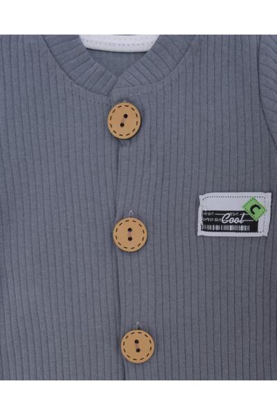 Bebelop Baby Boy Buttoned Short Sleeve Summer Jumpsuit with Report