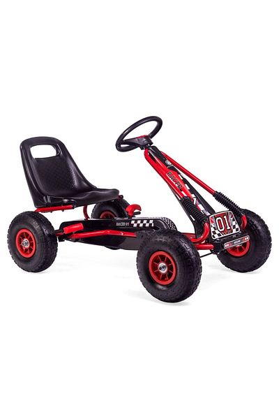 KidsCare Kart cu pedale Racer Air Kidscare, roti gonflabile si frana de mana