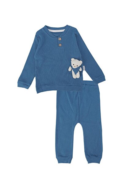 Bebelop Baby Boy Teddy Bear Detailed Narrow Leg Report 2-Piece Top and Bottom...