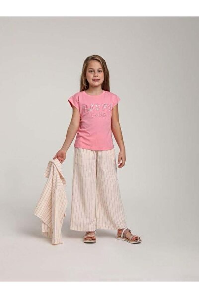 Zekids Κοριτσίστικο μπλουζάκι από βαμβακερό άνετο κομμωτήριο με πούλιες με χα...