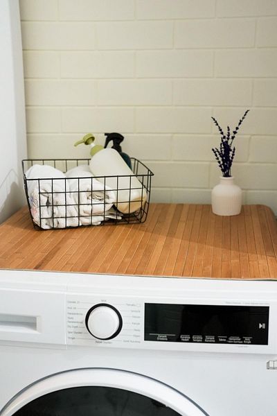 Hayveys home Κάλυμμα πάνω από το πλυντήριο ρούχων Bamboo Bath Mat