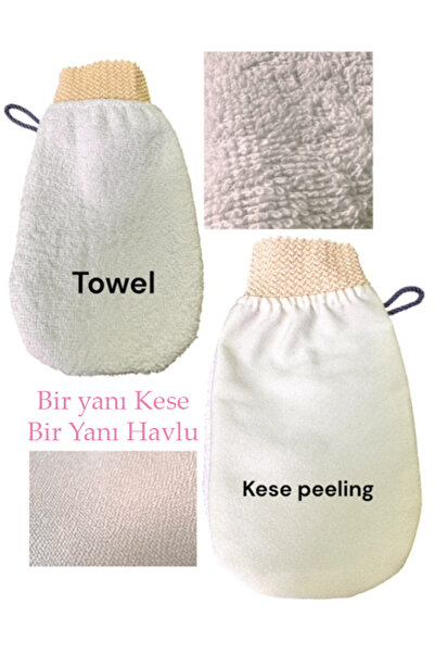 Develi Banyo kese orta sert çift yüzeyli bir yanı havlu bir yanı kese