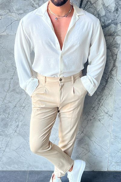 oneoff Men's Summer Textured Aerobin Oversize Shirt