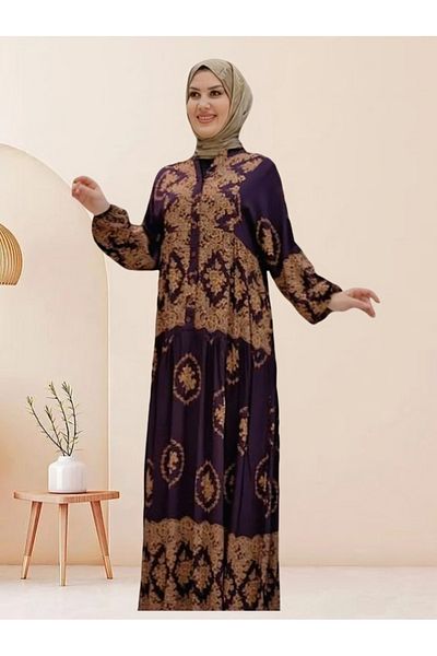 samu butik Viscose Hijab Print Dress