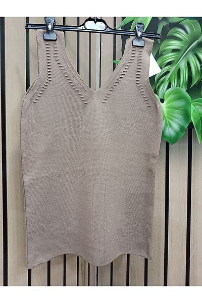 caddegiyimpendik Large Size V-Neck Knitwear Undershirt