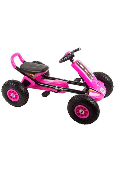 KidsCare Go-kart with pedals and inflatable wheels Driver Kidscare Pink