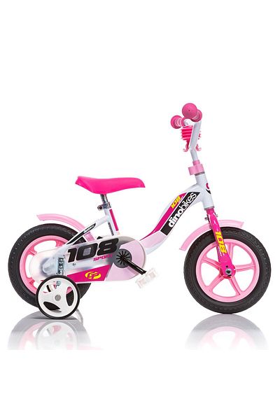 Dino Bikes Children's bicycle model 108 Sport DB-108L-0509 Dino Bikes, 10 inch, white with pink color