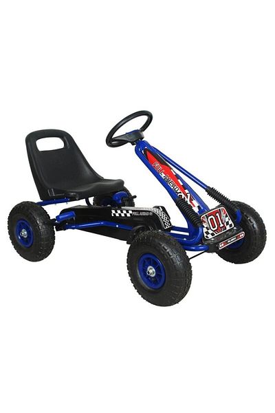 KidsCare Kart cu pedale, volan si roti gonflabile Racer Air Kidscare, Albastru