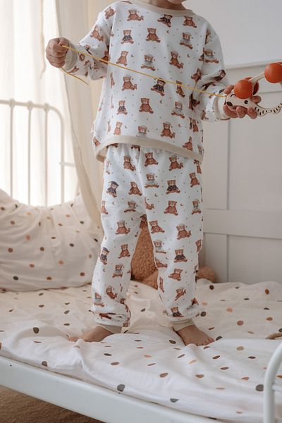 Lollie Baby&Kids With Teddy Bear - Modal Cotton 1.0 Tog Pajama Set