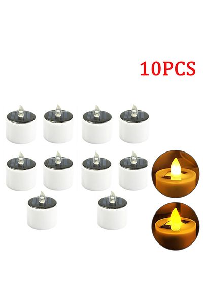 Choice YellowLight 10PCS 10pcs Solar Tea Light Led Candles Flameless Outdoor Waterproof Solar Tea Lights Re