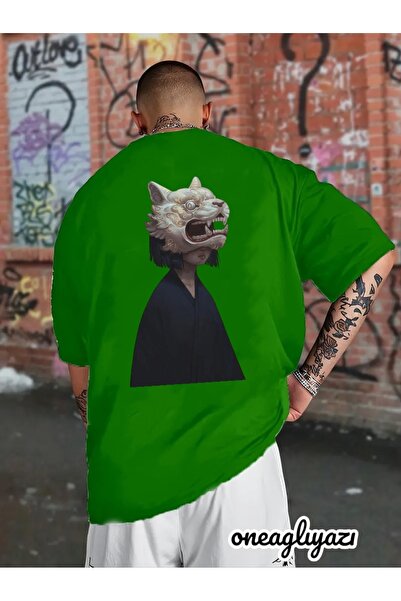 oneagılyazı Tricou oversize cu imprimeu pe spate pentru fetiță mascata