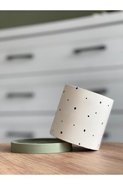 Home (BİTKİSİZ) Premium Puantiyeli Kaktüs Ve Sukulent Beton Saksı