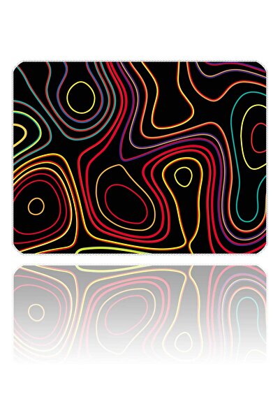 Mouse Pad 40X30cm Colored Topography Map MP374030 Gaming Kaymaz Kauçuk Taban Dikişli Kenar Mousepad