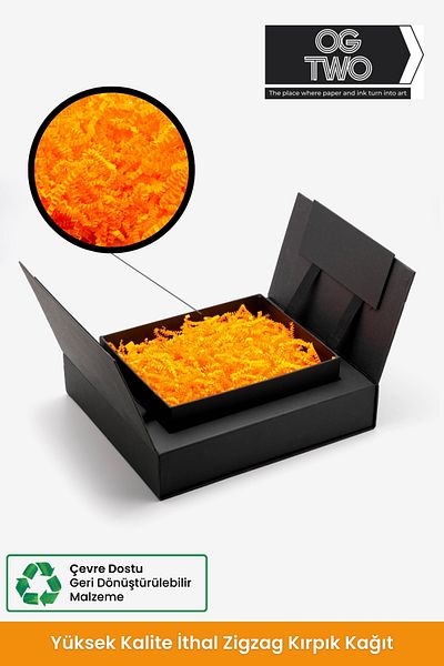 OGTWO Premium Zig Zag Cropped 50 g Orange Paper Gift Box