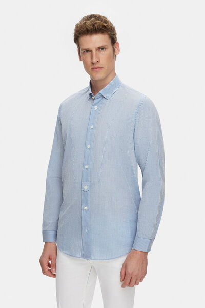 Vakko ÇİZGİLİ DESENLİ SPOR GÖMLEK