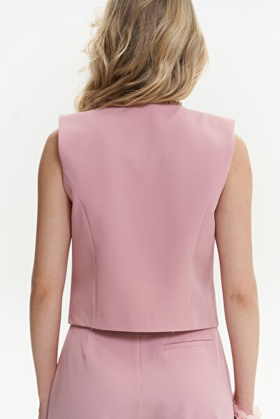 MAI STUDIOS CO. Kaylee Pembe Üçgen Detay Kısa Yelek