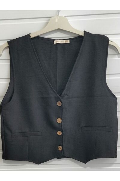akkanatbutik WOMEN'S BLACK VEST