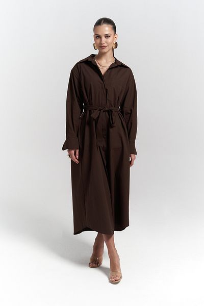 MAİ COLLECTİON Belsay Trenchcoat Braunes Kleid