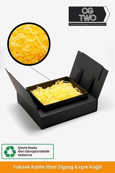 OGTWO Premium Zig Zag Paper - 50 g Yellow, Gift Box and Sustainable Import Production