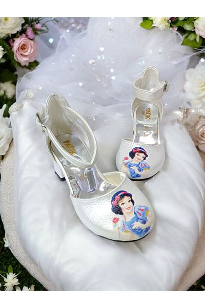 PATİK BEBE Girl's Princess Illustrated Little Heeled Evening Dress Shoes