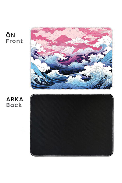 ilyuka Mouse Pad 40X30cm Japanese Waves MP454030 Gaming Oyuncu Kaymaz Kauçuk Taban Dikişli Kenar Mousepad