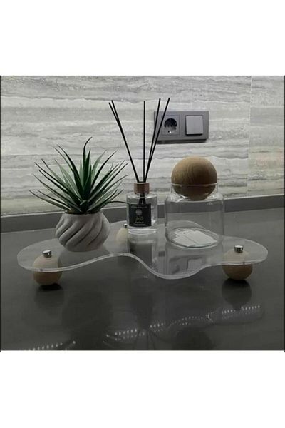 Hayveys home Picior de bile din lemn - Organizator cu mostre transparente cu butoane argintii