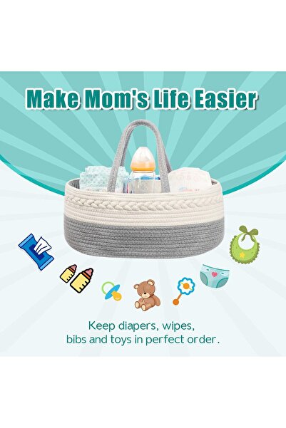 erorex Unisex Kids Little Story Diaper Caddy 100Pcs Changing Mats Gray Little Story Diaper Caddy 100Pcs