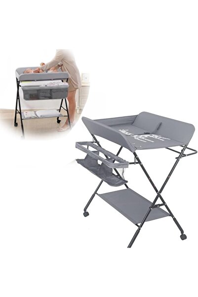 erorex طاولة تغيير حفاضات محمولة للأطفال، طاولة تغيير حفاضات مقاومة للماء، عجلات، ارتفاع قابل للتعديل، قابلة للطي