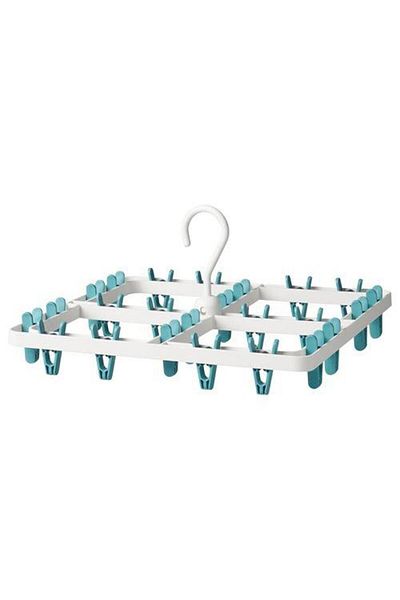 IKEA Clothes Drying Rack, White-Turquoise 36X36X4 cm 24 Pegs