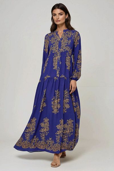 Hiccup Rochie modestă din viscoză cu model de guler de cămașă